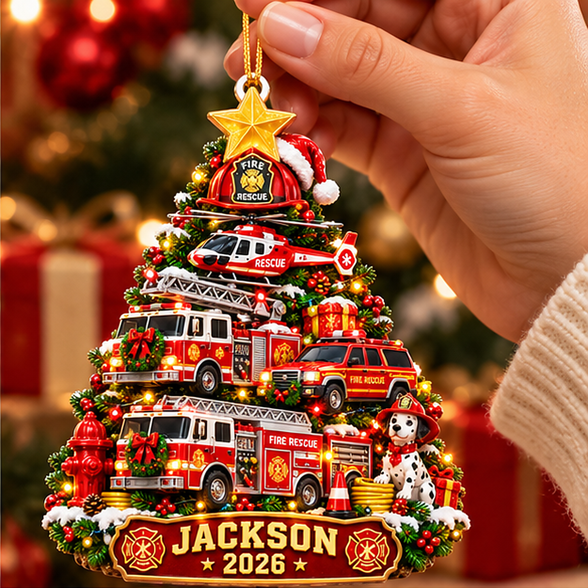 Personalized 3D Fire Rescue Christmas Tree Ornament 2026 – Fire Truck, Helicopter & Firefighter Keepsake, Custom Name Gift e93b0fb2-963b-4a9c-81fa-6e1348f1b325-Jackson_Fire_Rescue_02_Handheld_1200x1200.png