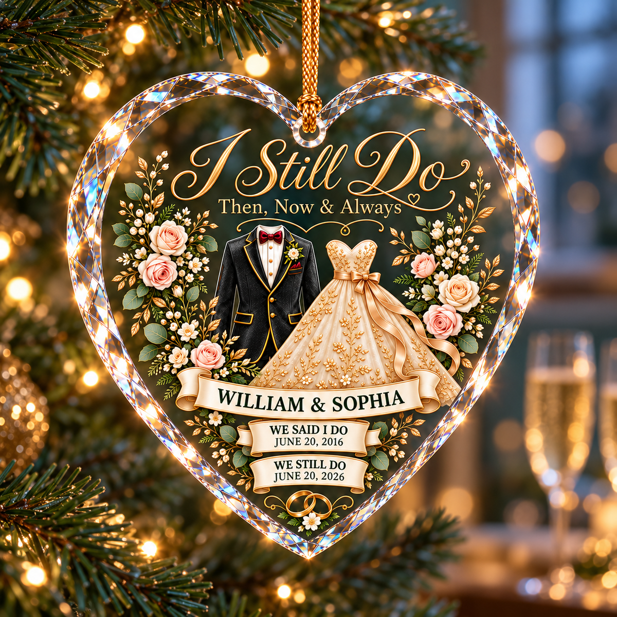 Personalized Vow Renewal Heart Ornament – I Still Do, Custom Names and Wedding Dates, Anniversary Christmas Keepsake Gift for Couples f260ace4-0f7d-4dc6-8c68-1f918cccd072-Tenth-Anniversary-Crystal-Heart-Ornament-1.png