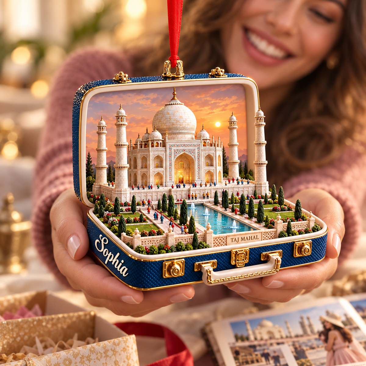 Personalized 3D Taj Mahal Suitcase Christmas Ornament – Agra India Travel Souvenir & Gift for India Lovers f47b3e77-bb04-4bac-a022-fe2bcf0ec9bc-Sophia-s-Taj-Mahal-keepsake-gift.png