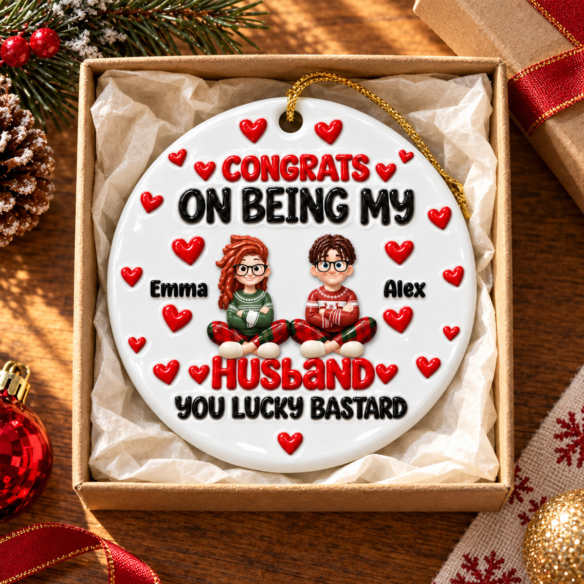 Congrats My Husband - Personalized Real 3D Ornament f510bd22-95de-48e8-b668-103ea1ee8eb6-banner-1.jpg