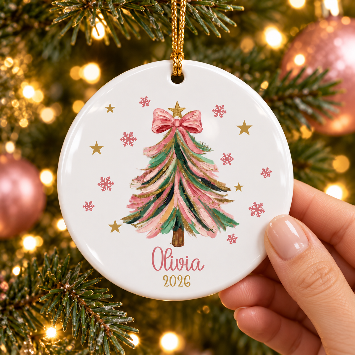 Girls Christmas Ornament, Personalized Coquette Christmas Ornament, Custom Kids Christmas Ornament, Stocking Stuffer for Girl f9610e85-a0b0-4812-be5e-8946e452c896-3.png