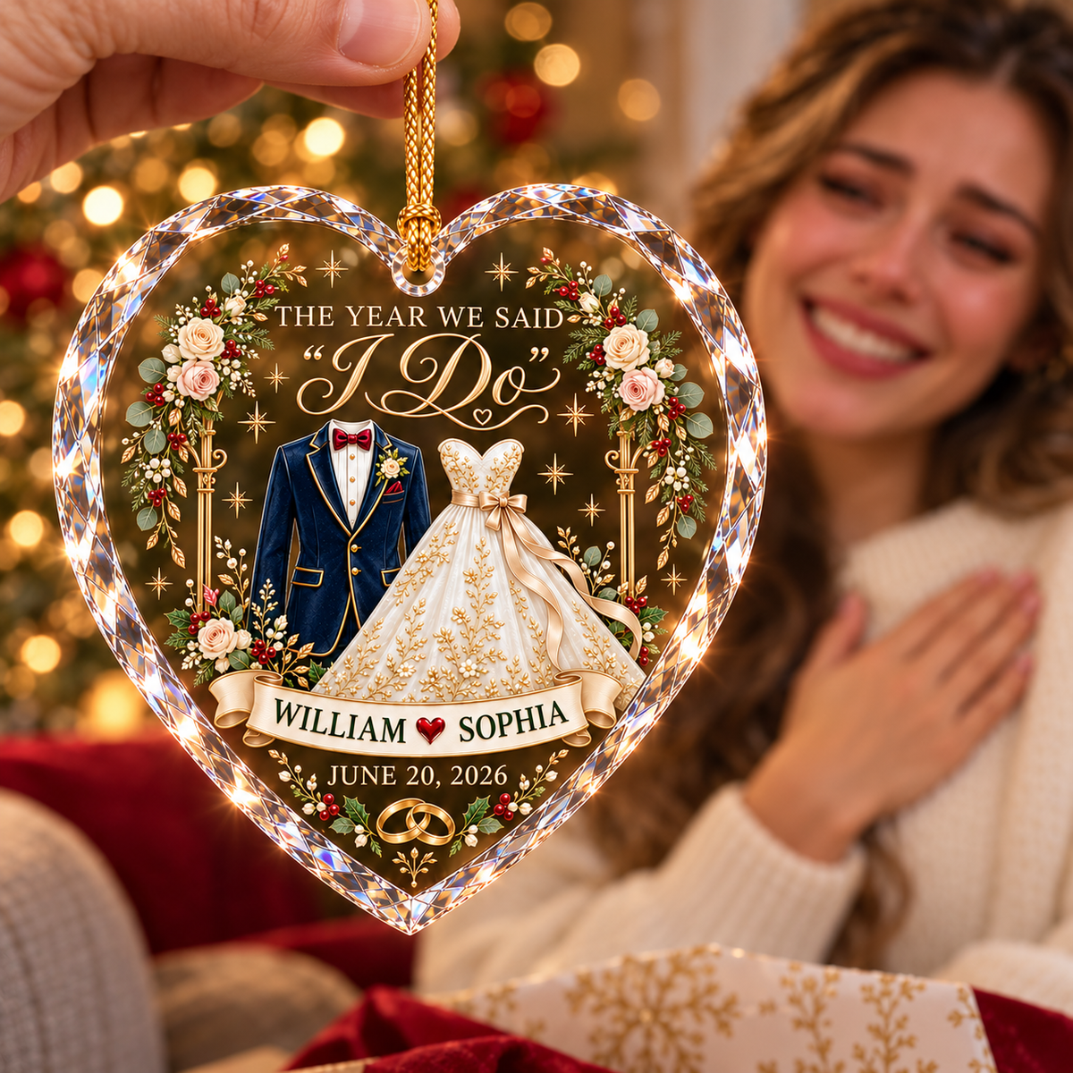 Personalized Wedding Christmas Ornament, The Year We Said I Do, Custom Names and Wedding Date Heart Keepsake, Newlywed Couple Gift fbc2b877-a383-4e27-ae1e-3393fdab0ce3-Crystal-heart-wedding-ornament-gift-1.png