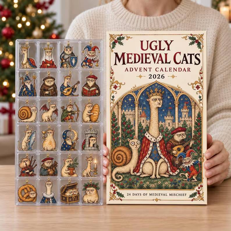 Ugly Medieval Cats Advent Calendar 2026, 24 Day Christmas Countdown, Funny Cat Ornaments, Gothic Cat Lover Gift, Vintage Feline Art fd031e9b-edb9-4b25-8c13-5b148a39bbf3-dfgdf-2-.jpg