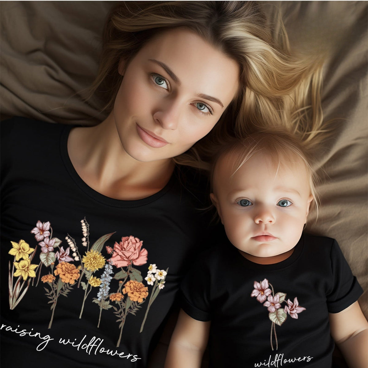 Mama and Baby Shirt, Matching Shirts, Raising Wildflowers, Mommy and Me Toddler Tee, Mommy and Daughter Matching, New Mom Shirt, Mom Onesie