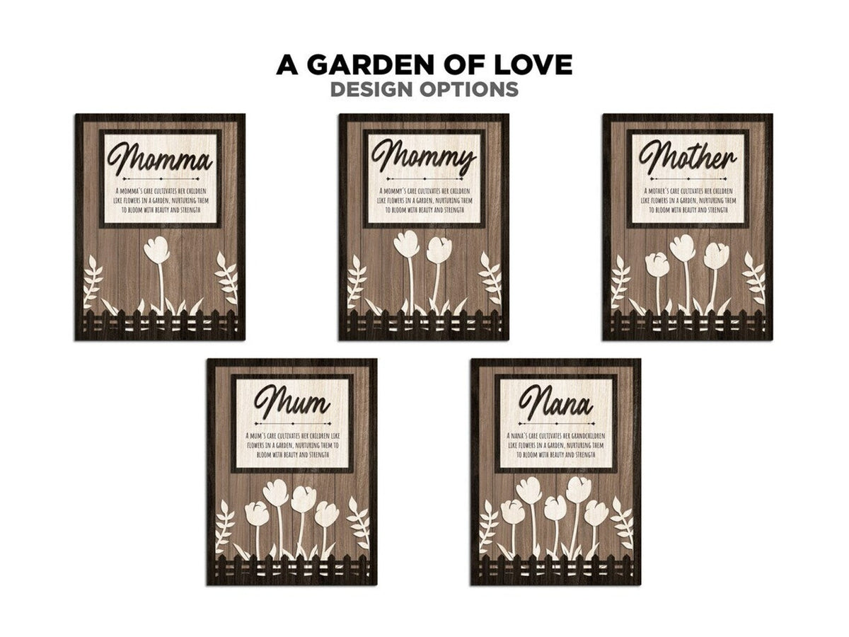 Mother s Day Gift Set - Mom Garden Sign and Mom Key Chain - Personalized Gift For Mom - Mom Puzzle Piece Sign - Mother's Day