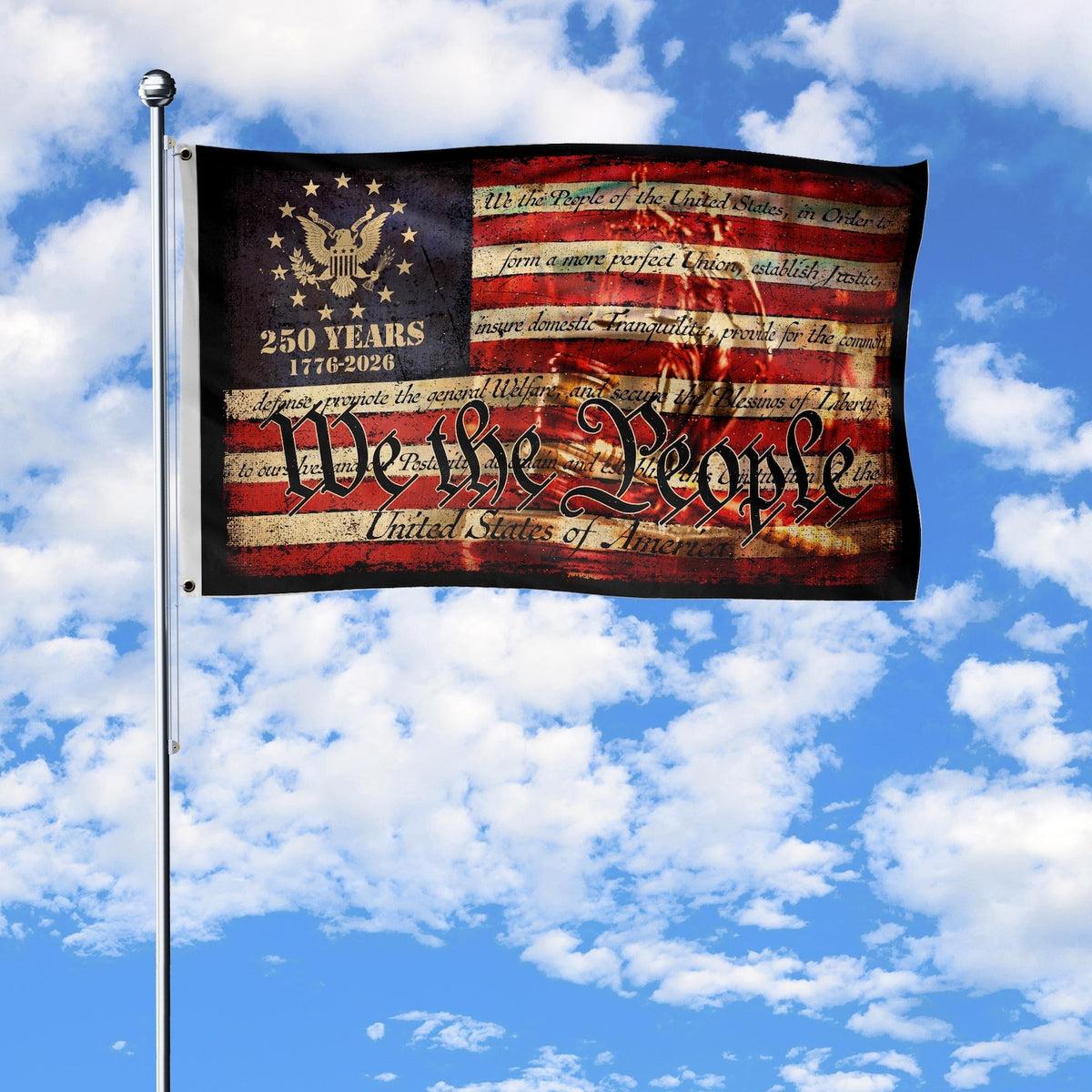 We The People 250th Anniversary Flag, 250 Years of Freedom Flag, USA Independence Day Decor, Fourth of July Gift, Celebration 1776-2026