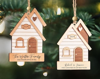 Our First Home Christmas Ornament, Agent Closing Gift For Seller, New Home Gift, Cute House Ornament, Custom Home Ornament 2024