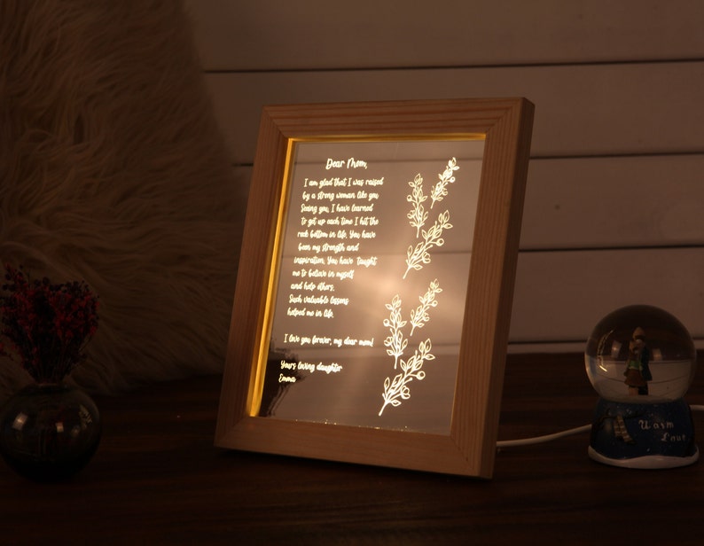 Personalized Hand-Written Letter Night Light - Mother's Day Gift Ideas - Mothers Day Gift - Gift for Mom - Grandma Nana Mommy Birthday Gifts