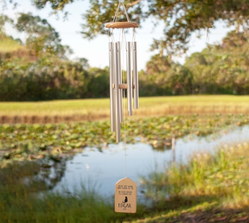 Cat Memorial Wind Chime, Personalized Wind Chime, Remembrance Wind Chime, Pet Memorial Wind Chime, Bereavement Gift, In Memory