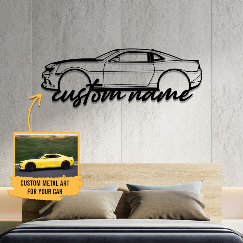 Custom Name Car Silhouette Metal Sign, Car Metal Wall Art, Car Wall Sign, Custom Gift, Metal Sign, Personalized Gifts, Home Decor