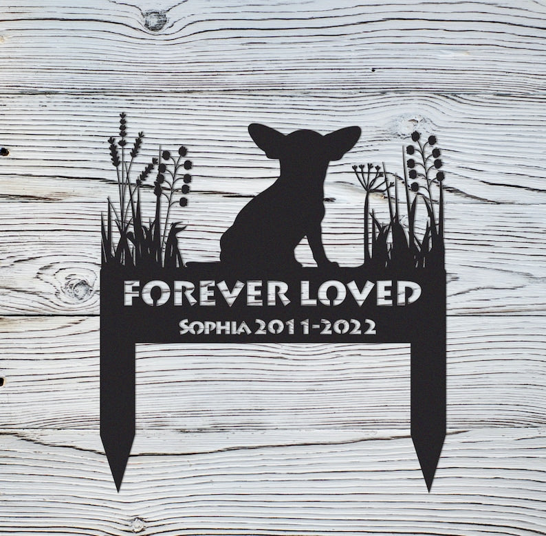Chihuahua Memorial Stake Sign Personalized,Pet Grave Markers Sign,Sign With Stake,Pet Loss Gift,Sympathy Sign,Remembrance Stake