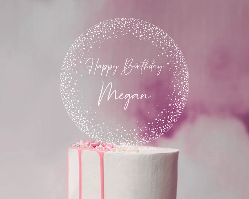 Personalized Cake Topper, Custom Cake Topper, Engraved Clear Acrylic, Wedding Gift Keepsake, Anniversary Cake Topper, Bridal Gift