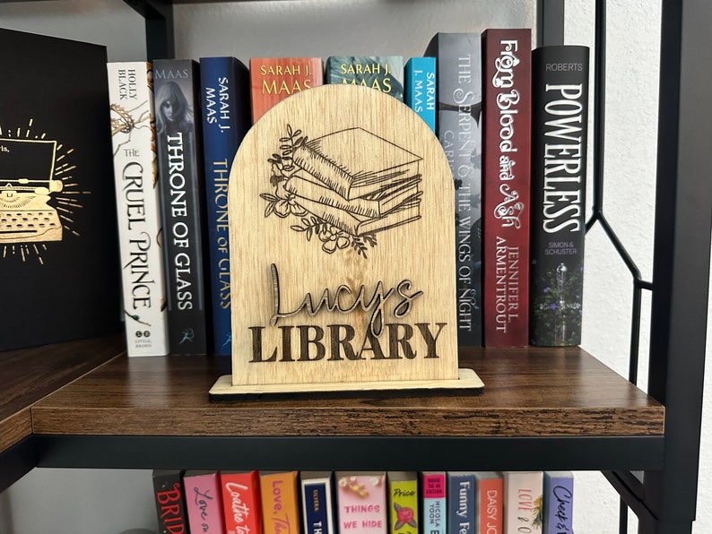 Personalized Library Sign, my Library Sign, Book Sign, Bookish Sign, Bookshelf decor, bookshelf sign, bookshelf personalized