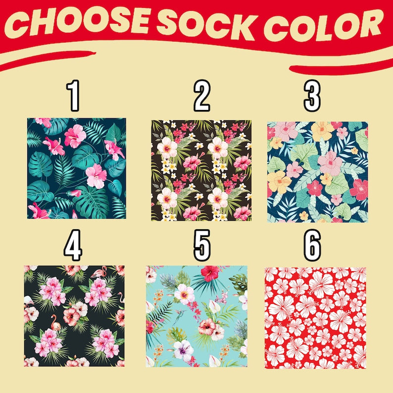 Custom Hawaiian Shirt Style Socks with Faces - Personalized, Unique Photo Gift for Him & Her