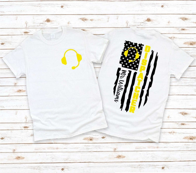 Custom Dispatcher American Flag Shirt, Dispatcher Appreciation Gift, Dispatcher Shirts for Men, 911 Dispatcher Shirt, Gift For Dispatcher
