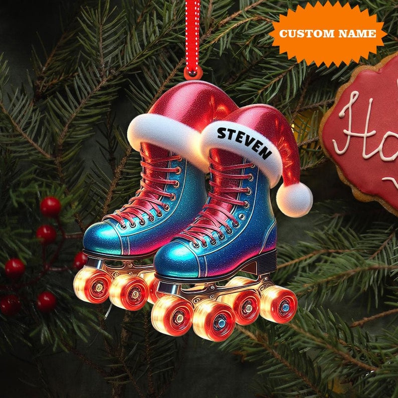 Personalized Roller Skate Christmas Ornament, Roller Skates Holiday Gift, Gift For Him, Christmas Gift, Xmas 2024