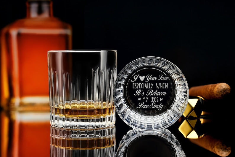 Custom Whiskey Rock Glass, I love your face, Funny Gift For Husband, gift for boyfriend, valentines gift for him