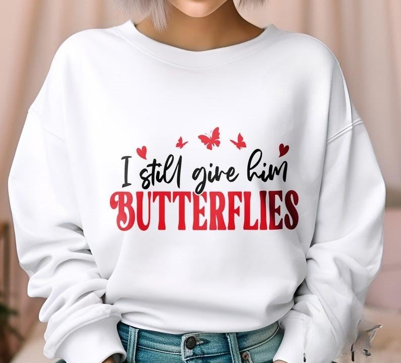 Funny Valentine Couple Shirts, Still Him Him Butterflies Shirt, Couples Valentine Shirt, Valentine Couple Shirt, His and Hers