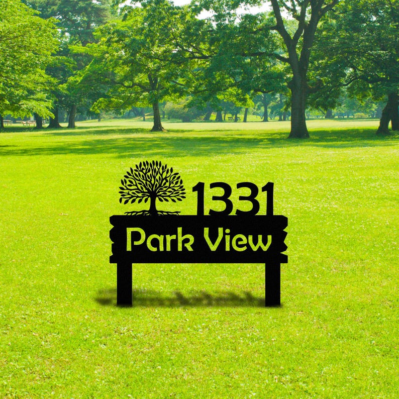 Custom Metal Address Yard Sign with House Number, Personalized Lawn Address Stake, Custom Address Sign, Outdoor Home Marker, Garden Sign