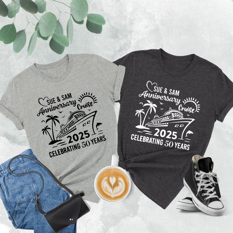 Personalized Anniversary Cruise Shirts, Anniversary Cruise Shirts, Cruise Couple Shirts, Cruising 2025, Personalized Couple, Couple Cruise