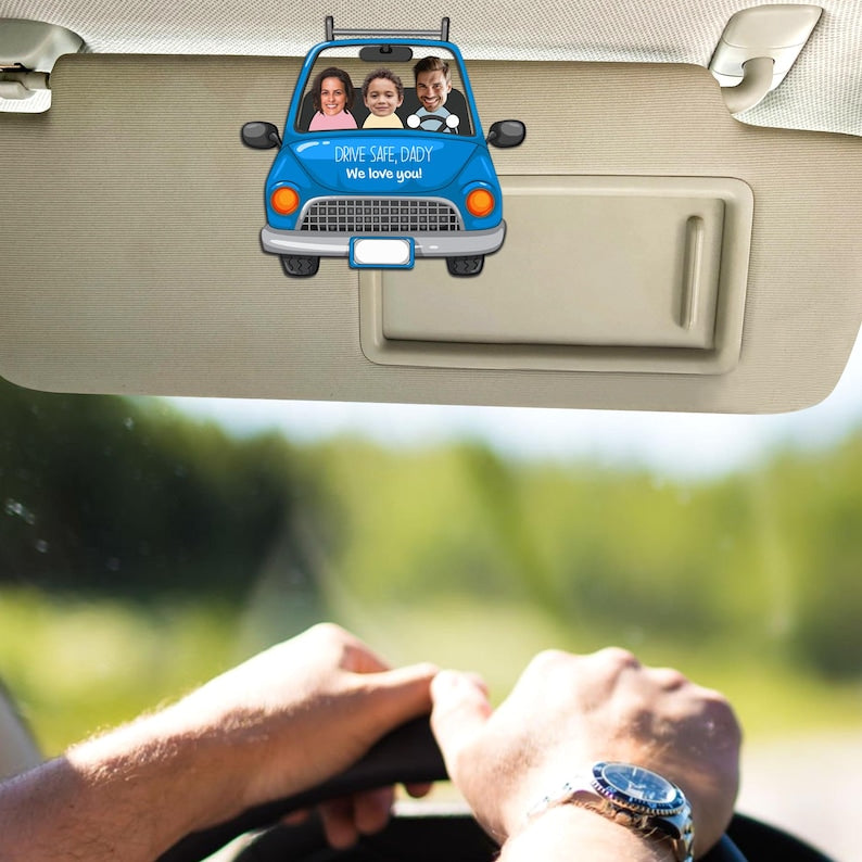 Personalized Wooden Car Hanger, Drive Safe Daddy Wooden Car Hanging, New Dad Gift, Custom Car Hanger Car Accessories, Gift for Mom, Grandpa