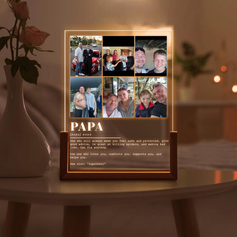 Personalized Custom Photo Light for Your Dad, Custom Photo Lamp, Unique Father s Day Gift, Dad Gifts, Anniversary Gift for Your Dad