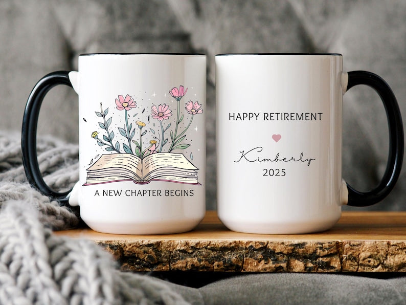Custom Retirement Mug, Personalized Happy Retirement Cup, Custom Retired Gifts for Women, Coworker Boss, Woman Teacher, Retiring Coffee Mug