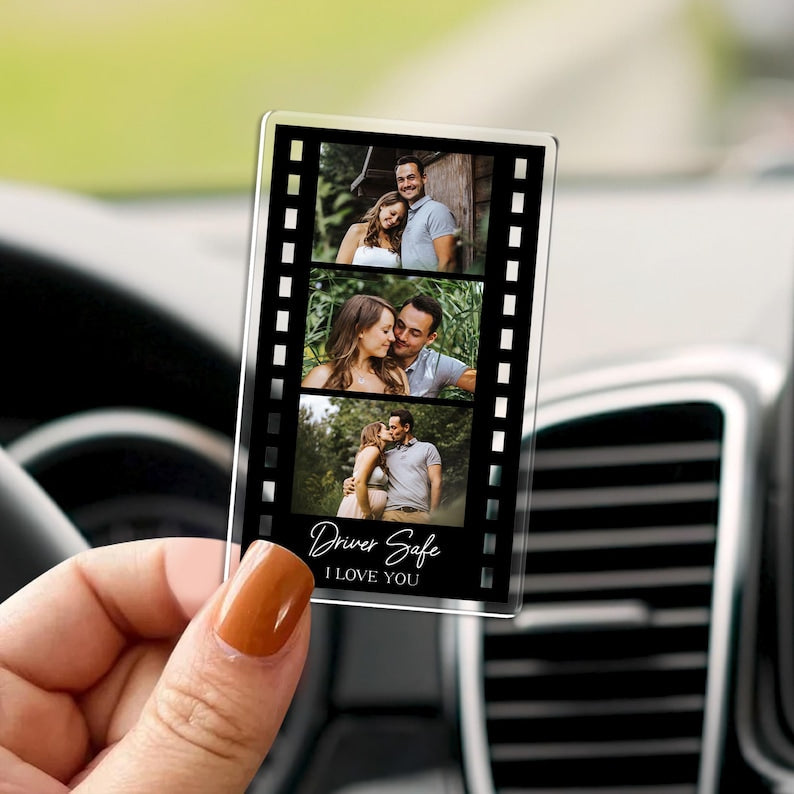 Personalized Photo Car Visor Clip, Boyfriend Christmas Gifts, Drive Safe Gift, Husband Gift, Valentines Day Gift for Boyfriend, Gift for Him