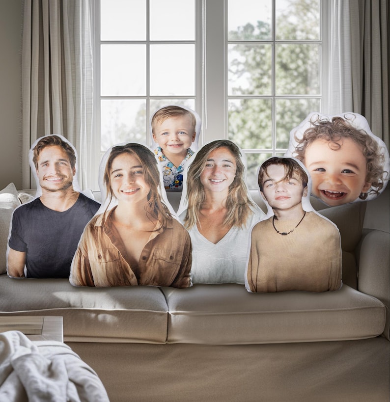 Custom Face Photo Pillow: Personalized Pet Portrait Pillows, Unique Couple Cushion Pet Memorial Gift