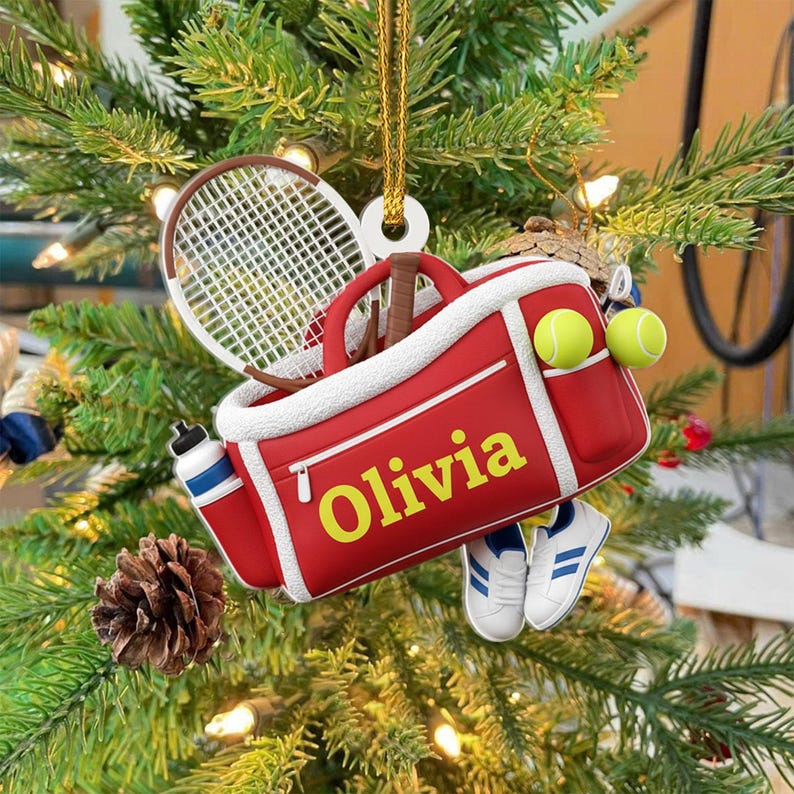 Custom Tennis Player Christmas Gift, Personalized Gift For Coach And Players, Team Spirit Gift, Tennis Lover Decor, Tennis 2D Flat Ornament