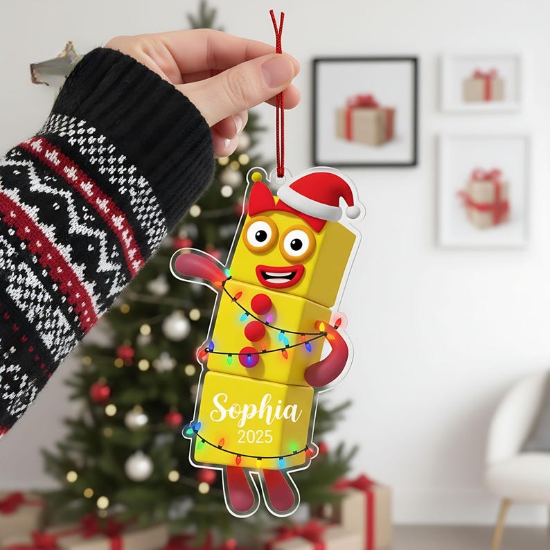 Personalized Numberblocks Christmas Ornament: Acrylic Kids Tree Decor