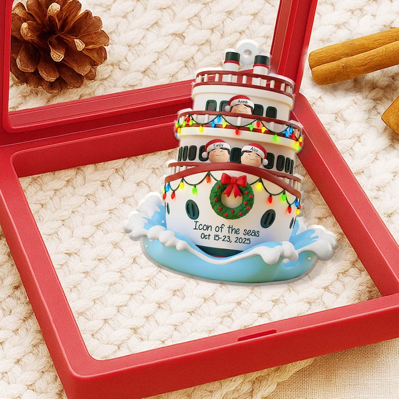 Personalized Cruise Ship Vacation Ornament, Cruise Ship Ornament, Personalized Vacation Ornament, Cruise Christmas Gift, Cruise Lover Gift
