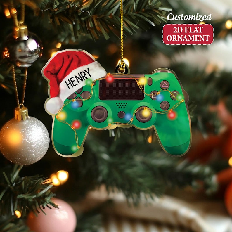 Personalized Video Game Controller Acrylic Ornament, Video Game Lover Gift, Funny Gamer Ornament, Christmas Gift for Boys