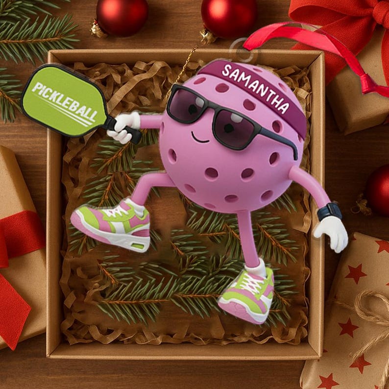 Custom Pickleball Christmas Ornament 2025, Personalized Xmas Gift for Pickleball Players, Lovers, Sports Fans, XMas Keepsake Gifts for coach