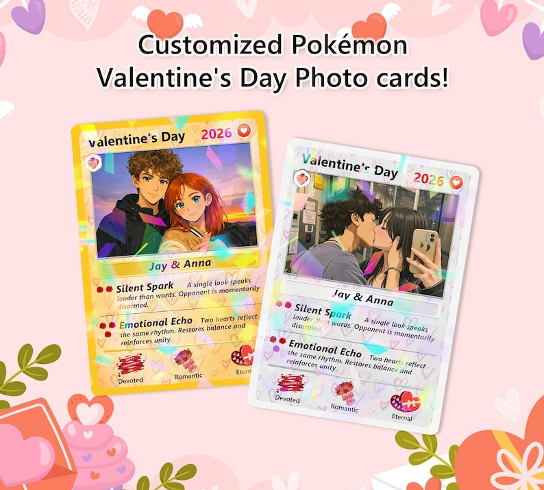 Personalized Poke Couple Anniversary Card, Custom Valentine's Day Gift for Couples, Anniversary Keepsake