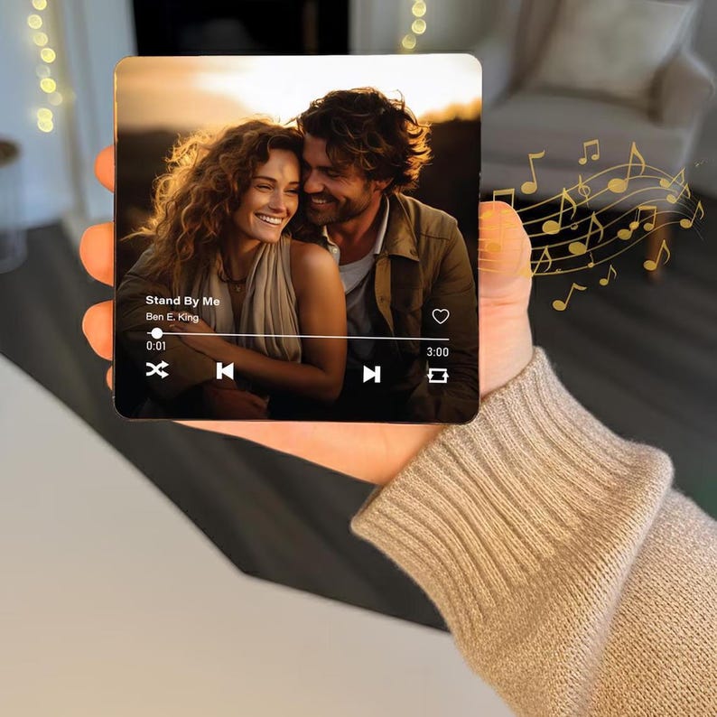 Personalized Photo Song Fridge Magnet, Valentines Day, Anniversary Gift, Custom Photo Music Box