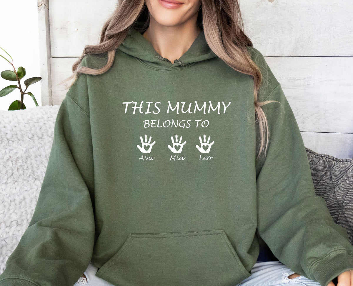 This Mummy Belongs, Custom Mama Hoodie, Personalised Mum, Mummy Gift, New Mom Gift, Mother's Day Gift, Mothers Day Hoodie, Mum Birthday Gift