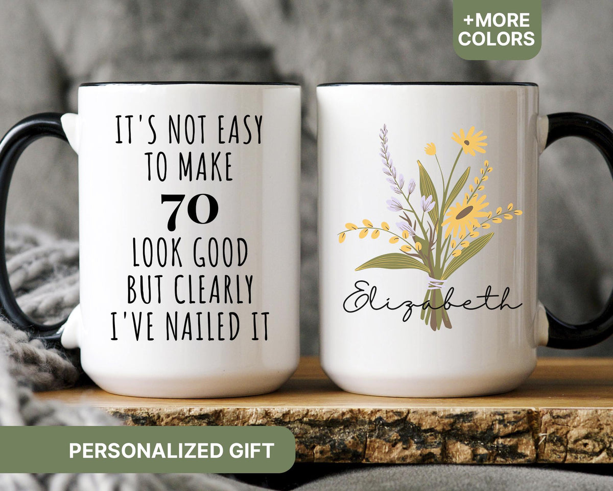 70th Birthday Gift for Women, 70th Birthday Mug, Personalized Birthday Gifts Funny 70th Mug 1955, Custom Gift For 70 Year Old Women