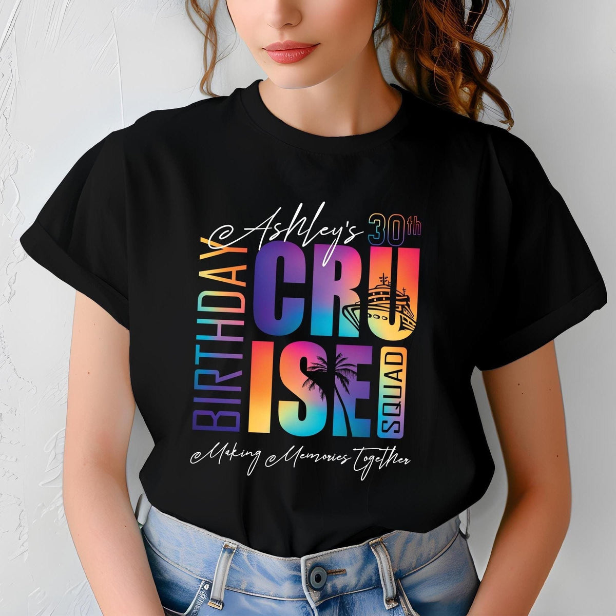 Custom Birthday Cruise Shirt, Cruise Squad Shirts, Custom Name Cruise Birthday Crew T-shirt, Birthday Cruise 2025, Bday Cruise Party Shirt