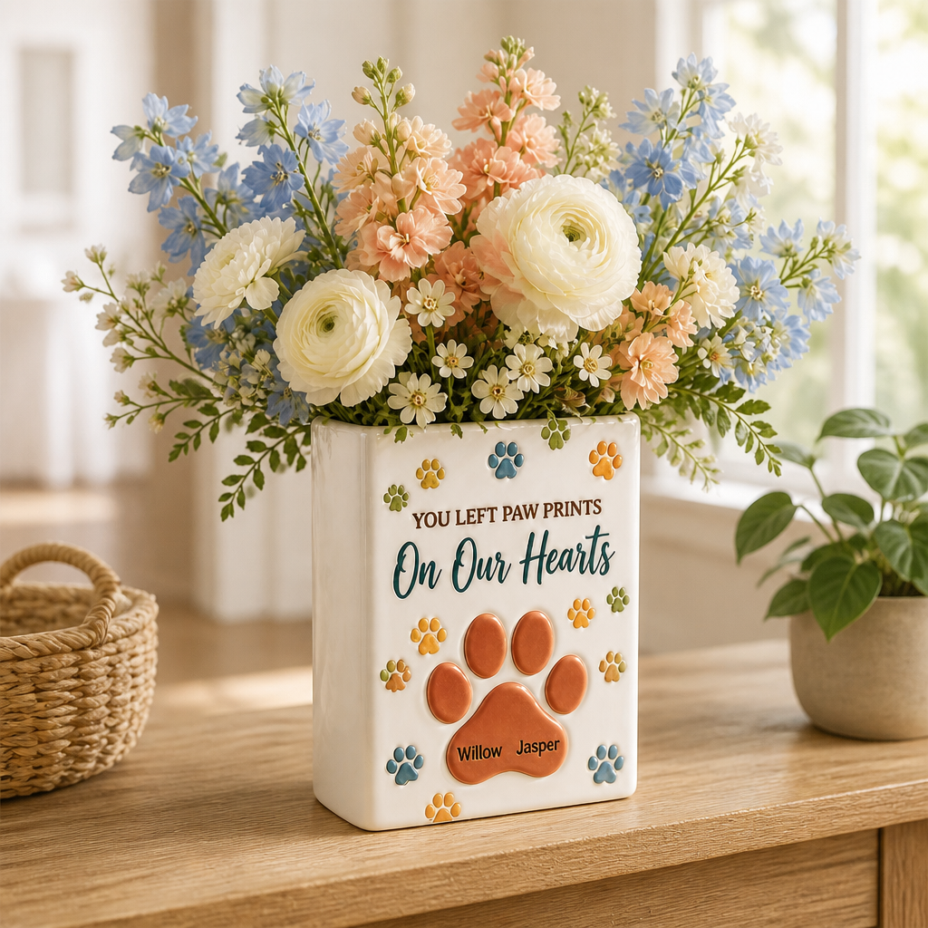 You Left Paw Prints – Personalized Ceramic Book Vase – Memorial Gift mockup-product-6aa3bbdac6a9e10cd7602cd4.png