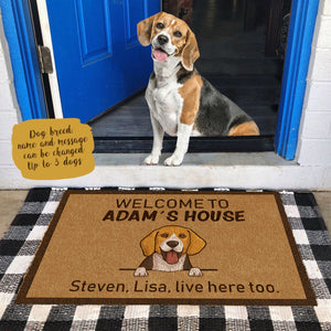Personalized Doormat Gift For Dog Lover Welcome To Dog's House With Cute Dog