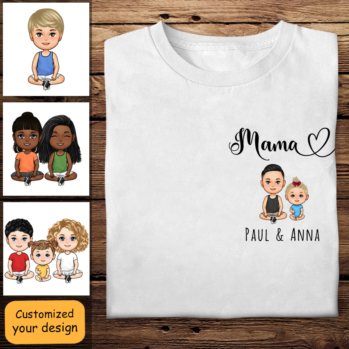 Mommy With Kids - Personalized Apparel - Gift For Mum, Mommy, Mother's Day