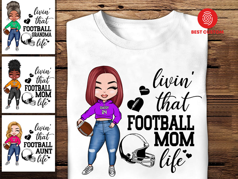 Custom Football Mom T-Shirts
