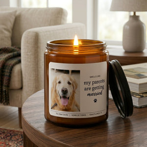 Custom Engagement Pet Candle, Custom Dog Engagement, Personalized Engagement Gifts for Couple, Newly Engaged Gifts, Custom Engaged Gift