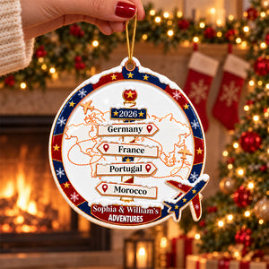 Travel Couple Goal, Destination Of All Year  - Real 3D Ceramic Ornament