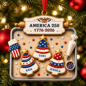 Home Of The Sweet Free - Family Ornament - Real 3D Raised Ornament