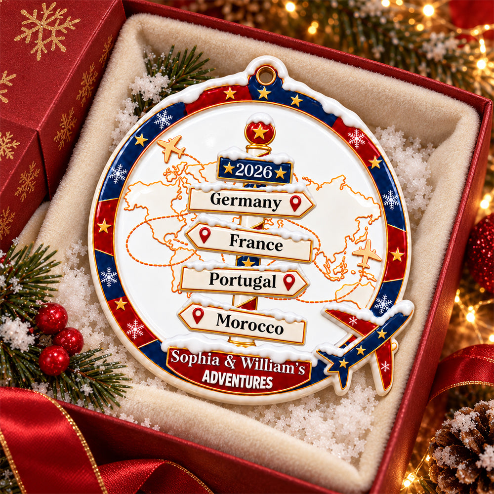 Travel Couple Goal, Destination Of All Year  - Real 3D Ceramic Ornament