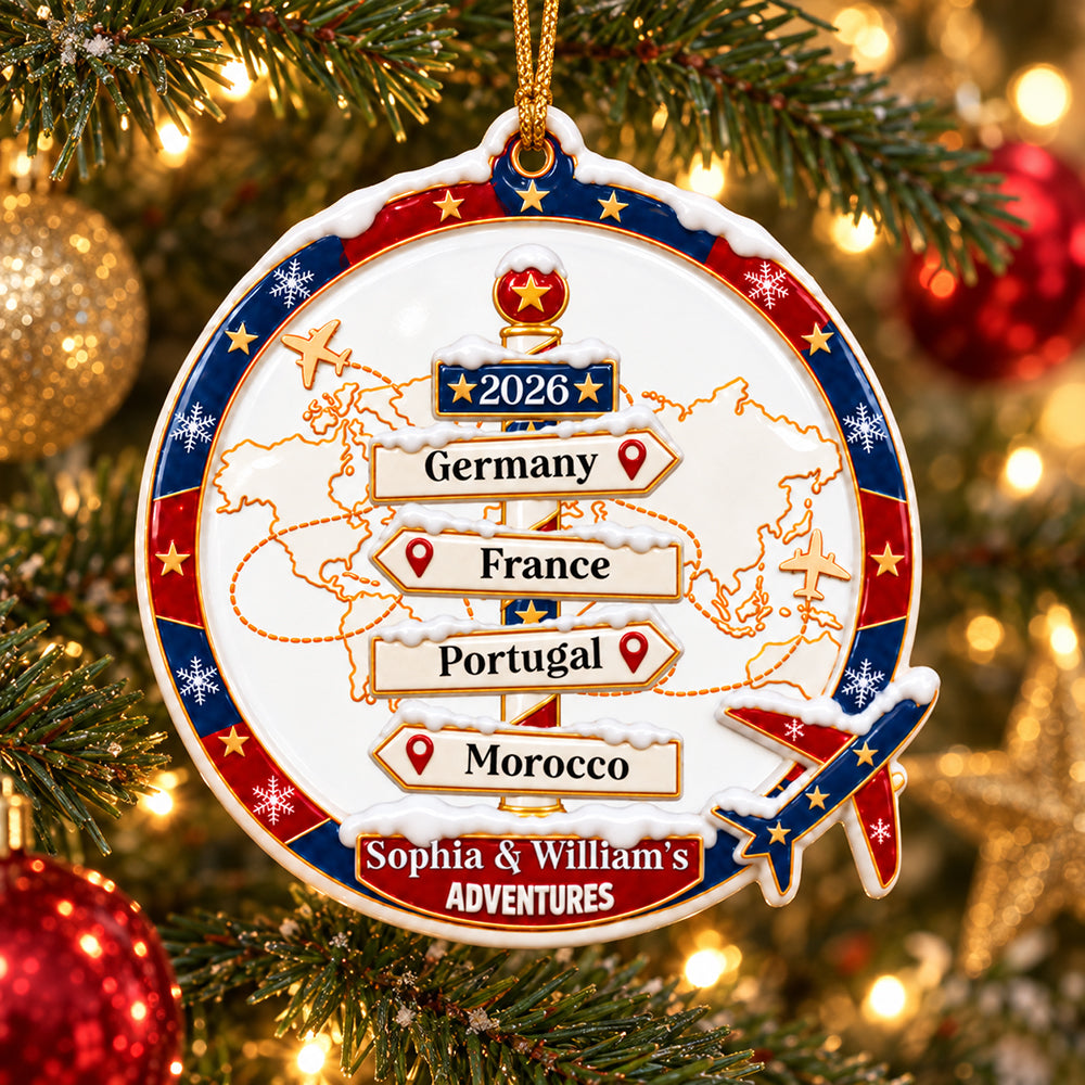 Travel Couple Goal, Destination Of All Year  - Real 3D Ceramic Ornament