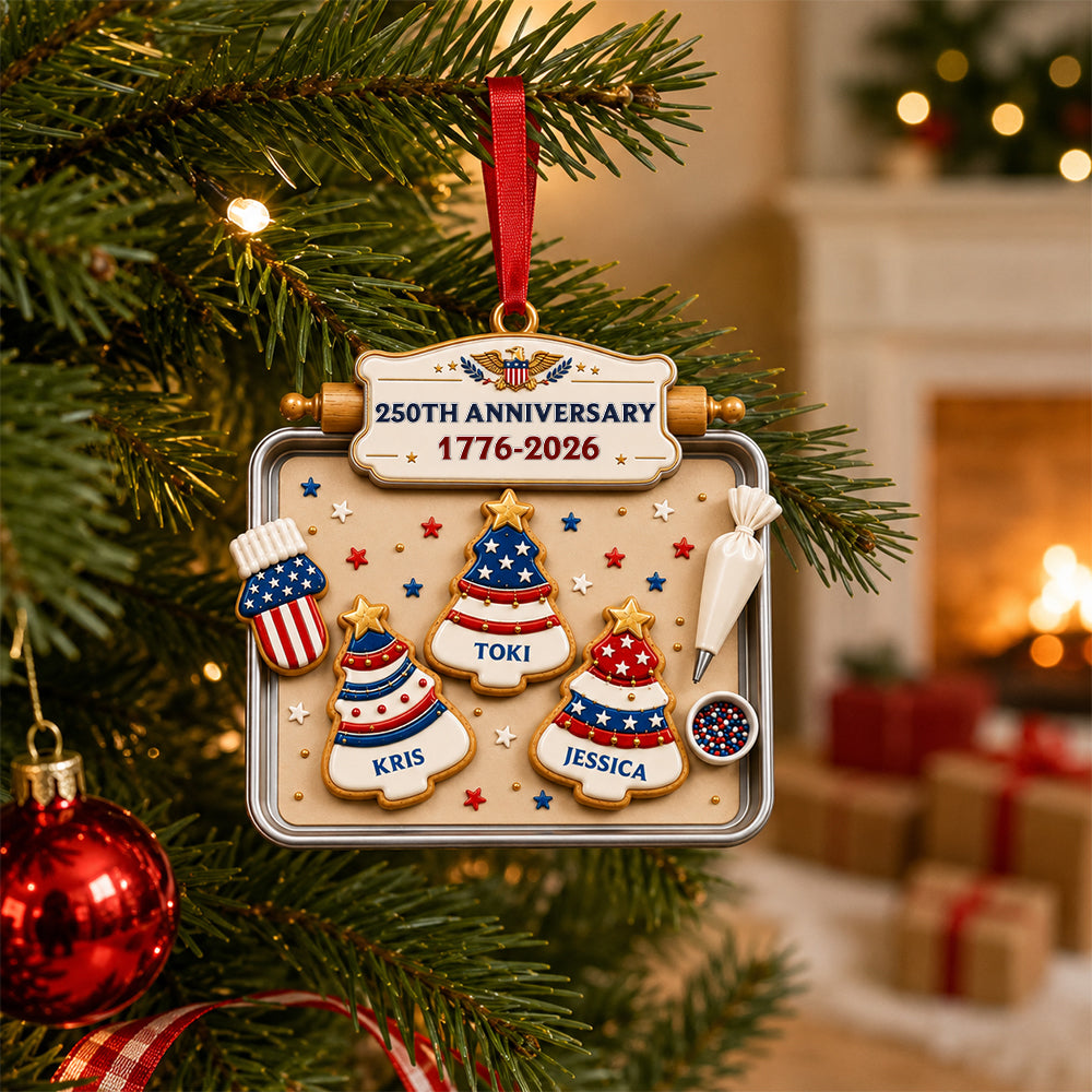 Home Of The Sweet Free - Family Ornament - Real 3D Raised Ornament