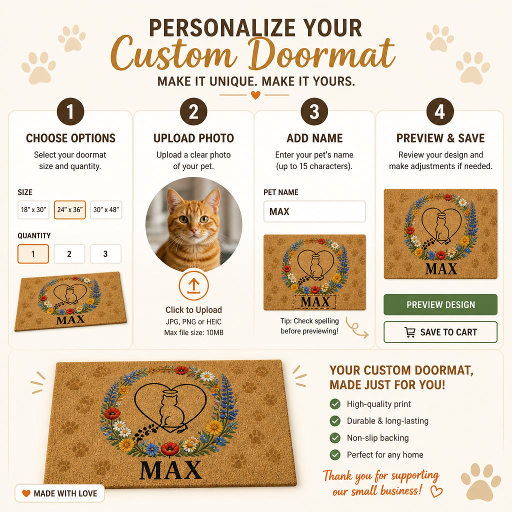Personalized Cat Memorial Wildflower Doormat - Personalized Doormat 0015e947-bcff-41e1-a816-1cb7d85d4a79.jpg